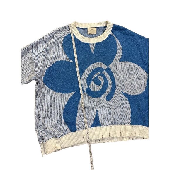 Urban Outfitters UO Esme Jacquard Pullover Sweater size M distressed ove… - Picture 9 of 14